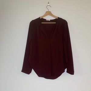 Lush maroon loose fitting blouse